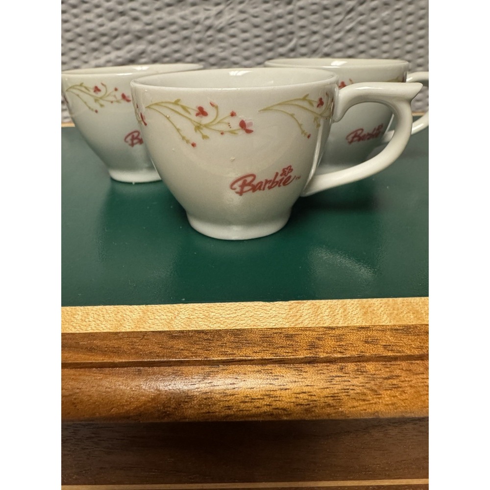 1990's Barbie Collectible Teacups Floral Ceramic Vintage Y2K‎ Mattel Set Of 3